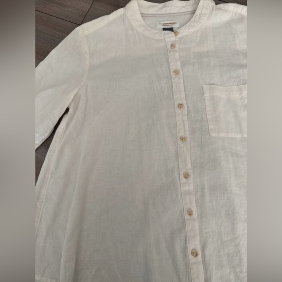 Anthropologie Pilcro Women's Cream Linen Blend Button-Down Shirt Size Small - Picture 5 of 11